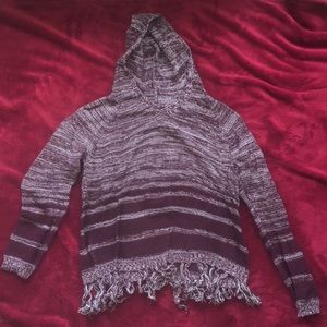 Lightweight Burgundy and White Hoodie